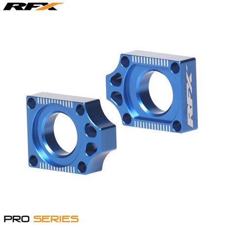 RFX Pro Rear Axle Adjuster Blocks (Blue) Yamaha YZF250/450 09-13