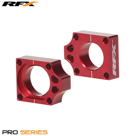 RFX Pro Rear Axle Adjuster Blocks (Red) Honda CR125/250 02-07 CRF250/450 02-08 CRFX250/450 04-13