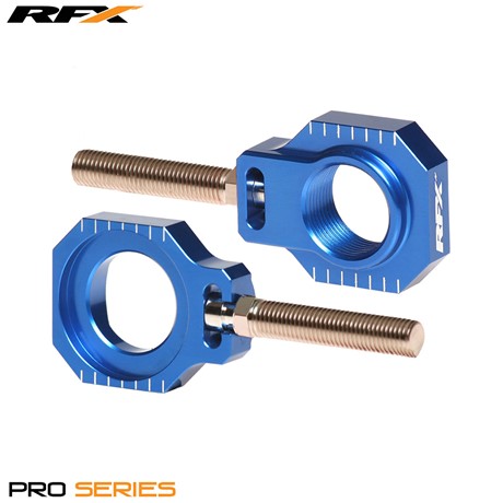 RFX Pro Series 2 Rear Axle Adjuster Blocks (Blue) Husqvarna TC125 / FC250/350/450 2016